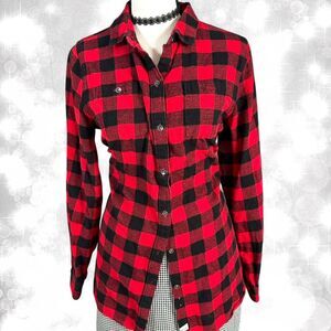 Woolrich Red Plaid Long Sleeve Button Up Top